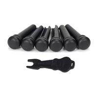 Ebony Acoustic Guitar Bridge Pins & Puller Set Bass Bridge Pegs String Nails Remover Pin Puller Easy to Use String Nails Remover Maintenance Accessories Replacement