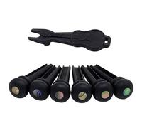 Ebony Acoustic Guitar Bridge Pins & Puller Set Bass Guitar Bridge Pegs String Remover Guitar Pin Puller Easy To Use