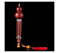 Ebony All-rosewood Hulusi Instrument Professional Performance Type Adult Grading Examination Beginner B Flat C Tune Professional Hulusi(Red,Bb)