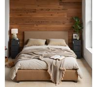 (Ebony Black) Slim Bedside Tables, Set of 2, Small Narrow Side End Tables with 2 Drawers, 1 Open Compartment Mounted