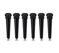 Ebony Bridge Pins for Acoustic Folk Guitar, 6 Pieces with Abalone Shell Inlay and Copper Ring - Durable Material, Enhanced Sound Quality, Easy Installation