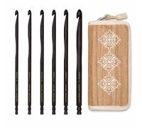 Ebony Crochet Hooks Set with Silk Case - Dark Brown 4 - 8mm