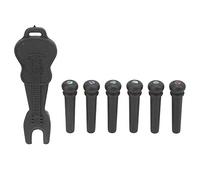 Ebony Guitar Bridge Pin Pegs, Acoustic Guitar Maintenance Tools, 6 - Piece Set with Dot Pattern and Pin Puller, Stringed Instrument Accessories for Enhanced Sustain and Mid - High