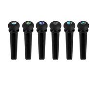 Ebony Guitar Bridge Pins Pegs-6pcs for Acoustic Classical Guitar,Folk guitar,Ukulele,Martin or Taylor - Slotted Black