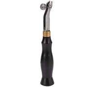 Ebony Handle Adjustable Stainless Steel Edge Creaser Leather Craft Press Hand DIY Tool Professional Leather Edge Creaser with Mirror Polished Head for Leather Crafting Ebony (1.2mm Thickness)