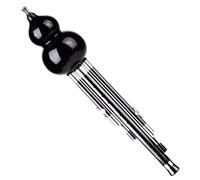 Ebony Hulusi 7-Hole Flute Three-Tone Detachable C Key/B Flat Key Playing Type with Chinese Knot Professional Hulusi(C Key)