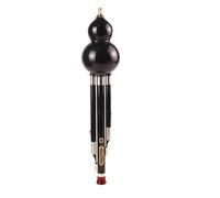 Ebony Hulusi 7-Hole Flute Three-Tone Detachable C Key/B Flat Key Playing Type with Chinese Knot Professional Hulusi(B Flat)