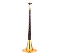 Ebony Pole Gold-plated Bowl Suona Chinese Traditional Folk Suona Horn Woodwind Instrument With Accessories Suona Set(Color:B flat)