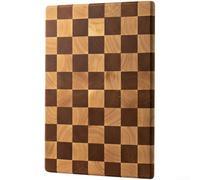 Ebony Rubberwood Cutting Board 29.5x20.5cm Checkerboard Thickened Hardwood Chopping Board 3cm Deep Resistant Double-Sided Wooden Cutting Board 42x30cm Raw Cooked Safe Seamless for Splice Ebony (B)