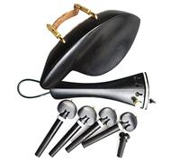 Ebony Wood 4/4 Violin Parts Accessories Violin Pegs Tailpiece Endpin Chinrest With Clamp Cork Tail Gut Fine Tuner Professional Violin Accessories