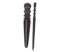 Ebony Wood Leather Craft Slicker 2pcs Set, Round Edge Burnisher for Leather Craft, Polished Wooden Burnishing Tool for DIY Leatherworking, Edge Finishing Tool for Beginners & Professionals