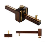 Ebony Wood Marking Gauge with Brass Slideway, Mortise Scriber for Accurate Single and Double Line Layouts, Hardwood Construction for Joinery and Carpentry(C)