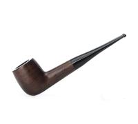 Ebony Wooden Pipe for Men - 9 mm Filter Pipe with Activated Carbon Filter - Premium Tobacco Pipe with Mouthpiece - Ideal for Smoking and as a Gift (E)