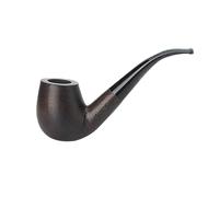 Ebony Wooden Pipe for Men - 9 mm Filter Pipe with Activated Carbon Filter - Premium Tobacco Pipe with Mouthpiece - Ideal for Smoking and as a Gift (A)