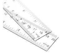 EBOOT 2 Packs 8 Inch Clear Plastic Rulers Clear Measuring Tools with Inch and Centimeter Accuracy for School Mathematics Art Clothing Class Office Crafts