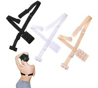 EBOOT 3 Pcs Low Back Bra Strap Converter Adjustable Bra Extenders 2 Hooks Backless Bra Converter for Ladies Girls Dress Wedding Party, White, Black, Beige
