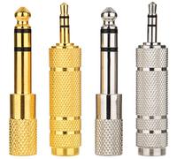 eBoot 4 Pieces Headphone Adapter 6.35 mm (1/4 Inch) Male to 3.5 mm Female and Audio Stereo Plug 3.5 mm Male to 6.35 mm (1/4 Inch) Female Stereo Jack Adapter for Player, Headphone,guitar Amplifier