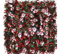 Eboot 6 Pieces 39.4 ft Christmas Tinsel Garland Mixed Color Metallic Twist Garland Santa Claus Chunky Tinsel Decoration for Xmas Party Supplies Christmas Tree Decorations(Snowman)