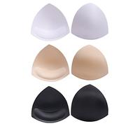 eBoot Bra Pads Bikini Pad Bra Inserts Push-up Pad, 3 Colors, Triangle Shape, Black, White and Beige, M
