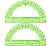 EBOOT Plastic Protractor Math Protractors 180 Degrees, 6 Inch, Pack of 2 (Green)