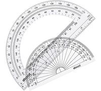 eBoot Plastic Protractor Protractor 180 Degrees, 4 Inch and 6 Inch, Clear, 2 Pieces