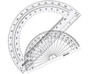 eBoot Plastic Protractor Protractor 180 Degrees, 4 Inch and 6 Inch, Clear, 2 Pieces