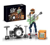 Ebortsin Art Music Gift, Ideas Musician Building Blocks, DIY Guitar Model Toys Musician Figures Building Kit, Reverb Amplifier Accessories Home Display Gift for Music Fans