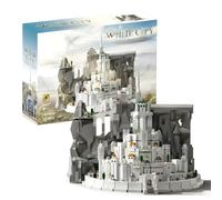 Ebortsin Ideas Castle Architecture Building Block Set with Light, 2318 PCS MOC Lord of Rings White City Building Kits for Film Fans, Compatible with L***, Gifts for Adults and Kids