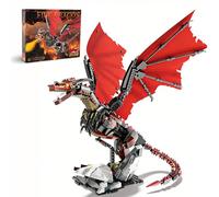 Ebortsin Ideas Dragon Building Set, STEM Fire Dragon Building Blocks Model with Display Stand, STEM Toy for GOT Fans Home Decor, Gift for Movie Fans and Adults, 1018 PCS