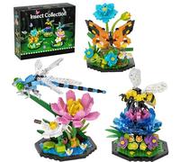 Ebortsin Ideas Insect Collection Building Set, 855 PCS Butterfly Dragonfly Bee Building Model Display for Botanicals Flowers Lovers, Bugs Building Nature Decor Gift for Adults and Kids