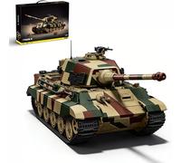 Ebortsin King Tiger Heavy Tank Building Set - 1780 PCS TigerⅡ Tank Building Blocks Kit with 5 Minifigures & Accessories, Modular 1:28 WW2 Military Tanks Modell, Gifts for Military Fans and Adults