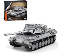 Ebortsin Leopard 1 Tank Building Set - 1273 PCS Leopard 1 Main Battle Tank Building Blocks Kit, Modular 1:26 Scale Military Tanks Modell, Home Office Decor Gifts for Military Fans and Adults