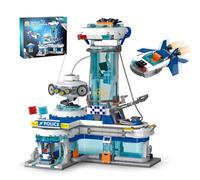 Ebortsin Space Police Station Building Set, 921+ Pcs Police Station Building Block Kits Construction Toy with Spaceship Police Robot, Gift for Adults and Kids, Compatible with L***