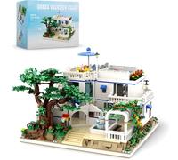 Ebortsin Summer Villa Friends Building Set, 3137 Pieces Modular Architectural Villa Building Block Set, Ideal Display and Home Decor Collectible, Gift for Adults and Teens