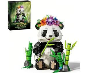 Ebortsin Wild Animals Bamboo Panda Building Blocks, 1501 Pieces Party Favors Cute Animal Building Set, Creator Panda Brick Toy to Build and Display, Valentines New Year Birthday Gift