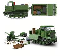 Ebortsin WW2 German Tank Building Set, 733 PCS STZ-5 Medium Tractor Unit with 3 Minifigures & Accessories, WW2 Building Blocks Military Tank Model Toy, Gift for Military Enthusiasts