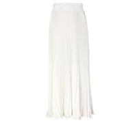 ebossy Women's Boho Satin Metallic Pleated Accordion Skirts Elastic High Waist Flowy A Line Shirring Maxi Long Skirt, White, S