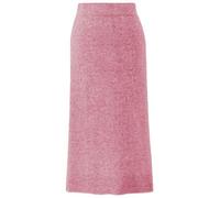 ebossy Women's Winter Warm High Waist Side Slit Wool Blend Long Skirts Rib Knit Stretchy Bodycon Pencil Skirt, Pink, XXL
