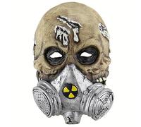 eBoutik - Adult Spooky Halloween Latex Realistic Face Mask - Creepy Scary Silicone Full Head Cover Outfit - Fake Mechanical Protection With Double Dummy Turbo Fans - Horror Apocalypse Gas Mask