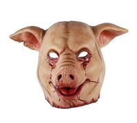 eBoutik - Adults Spooky Halloween Latex Realistic Novelty Joke Costume - Horrible Horror Hog Creepy Farm Anicmal Scary Silicone Full Cover Head Pig Face Mask Cosplay or Fancy Dress Outfit - Killer Pig