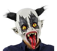 eBoutik - Adults Spooky Halloween Latex Realistic Shrieking Banshee Costume - Scary Creepy Smiling Ghost Demon Silicone Full Cover Head Mask For Cosplay or Fancy Dress - Devil Clown