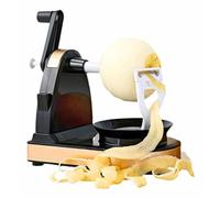 eBoutik - Black & Gold Hand-cranked Rotary Apple, Veg & Fruit Peeler & Slicer - Sunday Lunch Kitchen Accessory for Cooking & Baking - Quick a Easy Peeling Machine