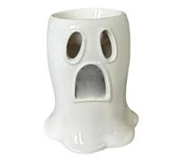 eBoutik - Ceramic Halloween Spooky Living Room Decoration Accessories Wax Burner - Aromatherapy Essential Oil Burner Home Decor - Scents & Wax Melt Holder (White Ghost)