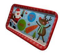 eBoutik - Childrens Christmas Plate for Santa - Reusable Santa Claus & Rudolph Reindeer Treat Plate - Xmas Eve Mince Pie, Milk and Carrot