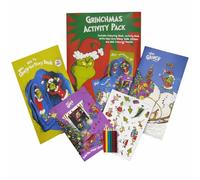 eBoutik - Christmas Eve Grinch Activity Set - Xmas Decor Colouring Book, Activity Book, Story Book, Stickers, Mini Pencils - Stocking Filler Idea