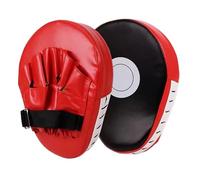 eBoutik- Curved Focus Pads for Boxing Training Mitts, Hook and Jab Gloves, MMA Kickboxing Punch Bag Pads Gym Equipment For Self Defence (Red)