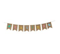 eBoutik - Easter Burlap Banner - Rustic Style Bunting With Pastel Colour Design - Spring Decorations - Happy Easter