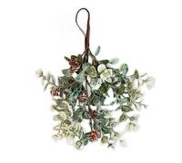 eBoutik - Festive Christmas Decorative Large Frosted Eucalyptus and Pinecone Swag - Glittering Artificial Xmas Spray for Indoor and Outdoor Door Hanging