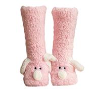 eBoutik - Fluffy Slipper Socks for Women - Cosy Soft Thick Coral Fleece - Novelty Design For Summer Sleepovers - Bed Warmer (Pink One Size)