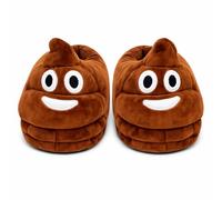eBoutik - Funny Poo Plush Slippers For Easter - Hilarious Footwear Novelty Joke Stocking Filler - Cozy Indoor Keep Warm Footwear - Valentines Basket Filler - Small (3-5)
